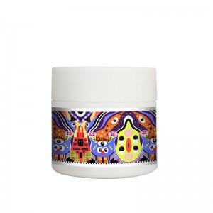 3.5g Labelled Premium Matte White Gummy Glass Jar with White Childproof Lid