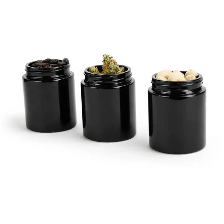 3oz Black Glass Jar  (1)
