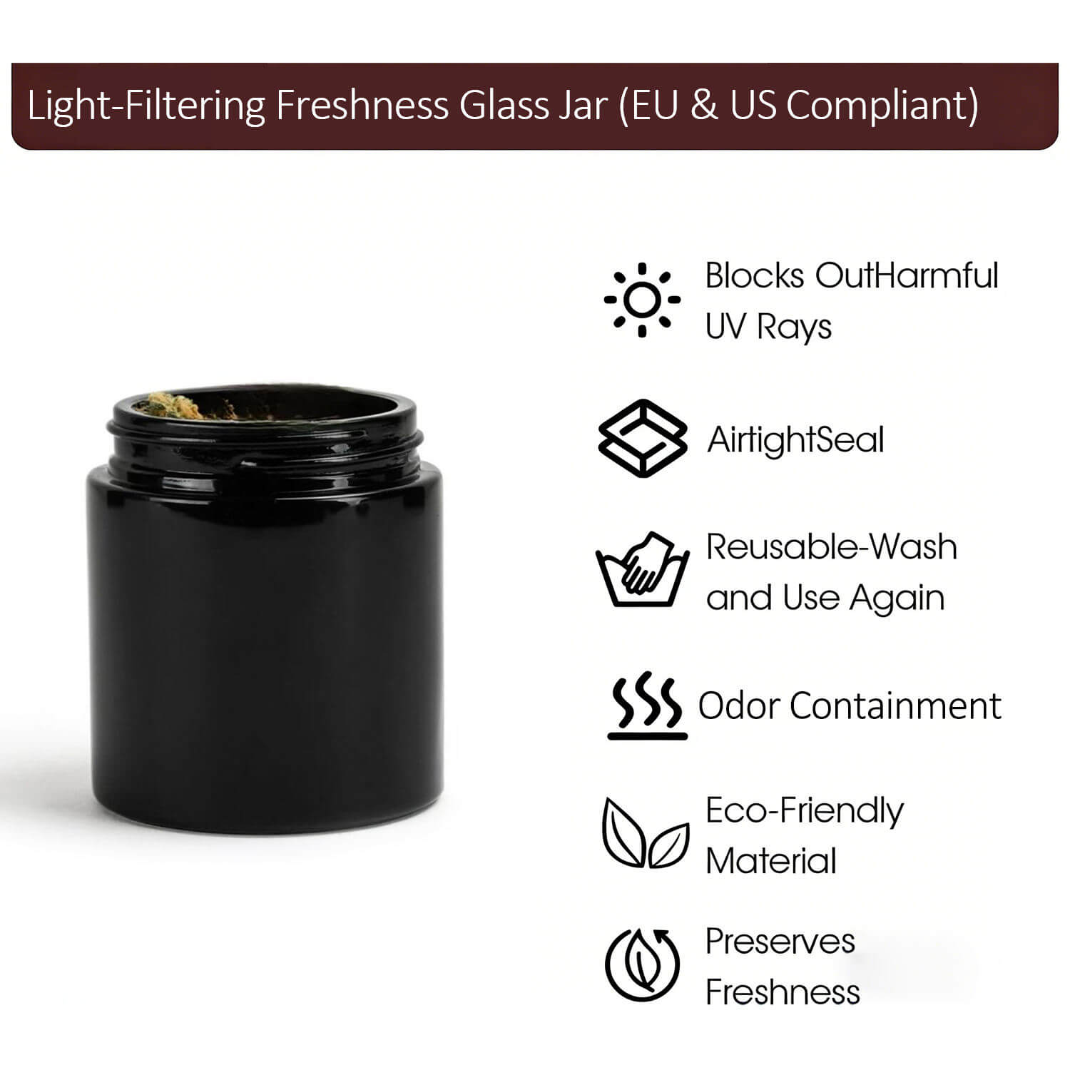 3oz-UV-Black-Glass-Weed-Storage-Jar-with-CR-Cap-Straight-Side-Cannabis-Flower-Jar-2