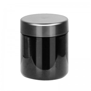 3OZ Opaque Black Straight Sided Glass Jar with Childproof Lid