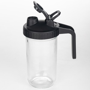 24OZ Glass Mason Jar with Black Flip Top Lid