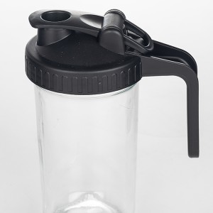 24OZ Glass Mason Jar with Black Flip Top Lid