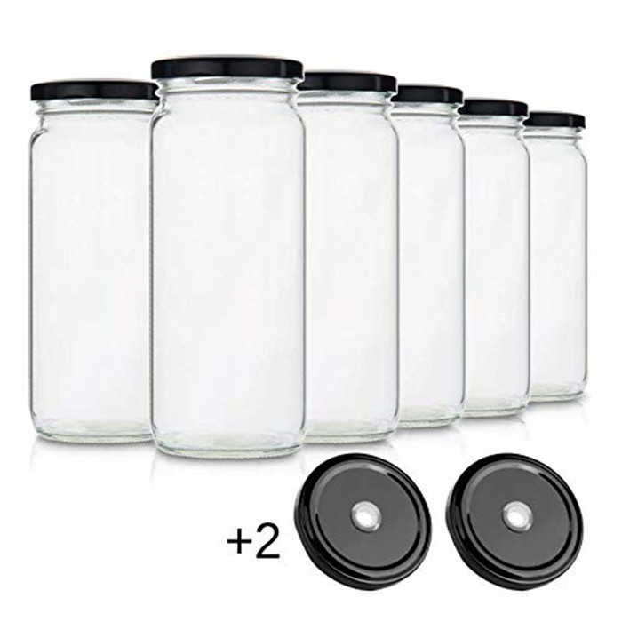 MBK Packaging 16OZ Glass Drinking Jar with Lid and Hole Featured Image