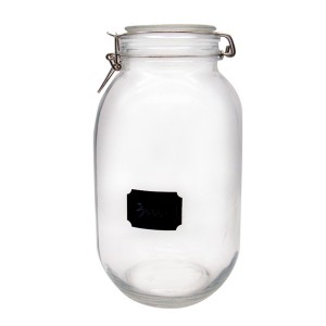 MBK Packaging 3L Glass Storage Jar With Glass Lid Stainless Steel Clip – Menbank