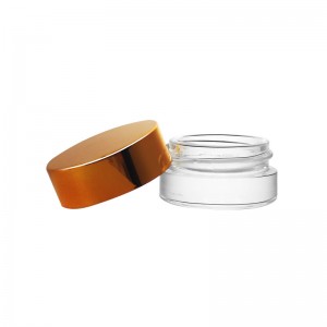 7ml Transparent Low Profile Glass Jar with Metal Lid