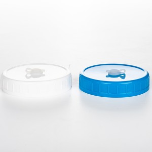 Wide Mouth Plastic Mason Jar Lid with Plug for Boba Tea