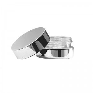 7ml Silver Low Profile Glass Jar with Silver Metal Lid