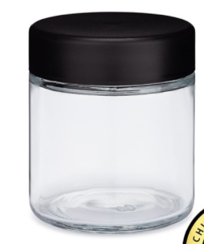 Wholesale Price China 10 Ml Glass Jar -  3oz Clear Glass Jar with Black CR Lid for Packaging Cannabis Flower – Menbank