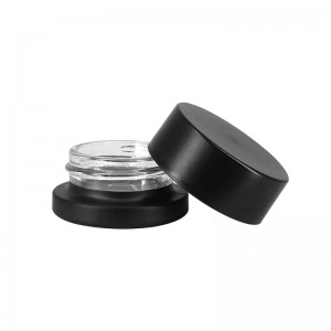7g/7ml Printed Black Concentrate Glass Jar with Matte Black CR Lid for Cannabis