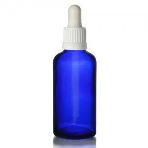MBK 50ml Blue Glass Dropper Bottle