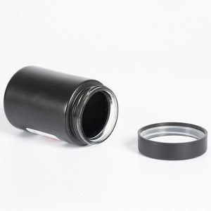 3OZ Ulta Black Glass Stash jar with CR Lid