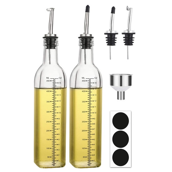 Chinese wholesale Mason Jar Plants - 500ml Square Clear Glass Olive Oil Sauce Bottle with Spouting – Menbank
