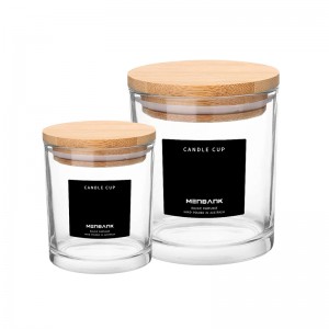 10OZ Glass Candle Jar with Bamboo Lid