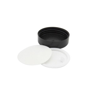 Ribbed Matte Black 70-400 Plastic Lid for Glass Jar
