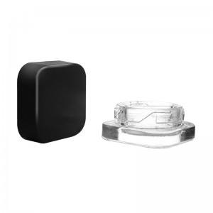 7g Cube square Qube small rosin jars with Black Childproof Lid