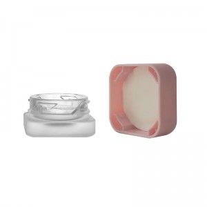 5g Frost Cube square Qube small rosin jars with Black Childproof Lid