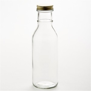 12 oz Clear Glass Round Long Ring Neck Sauce Bottle