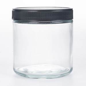 16oz Clear Straight Sided Round Glass Jar – 89-400 Neck