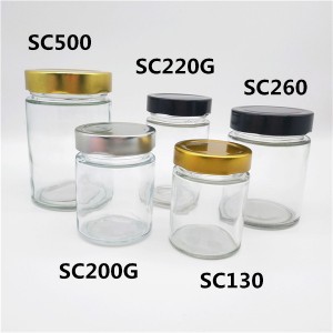 212ml Screw Top Flint Straight Sided Glass Jelly Jar with Black Lid – Menbank