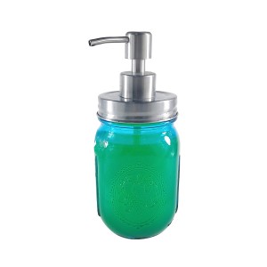 16OZ Glass Mason Jar With Stainless Steel Soap and Lotion Dispenser Pump