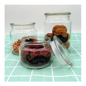 10OZ Glass Storage Coffee Tea Container with Glass Lid