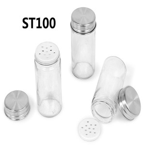 4OZ Mini Round Glass Spice Bottle with Shaker Lid