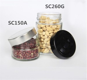212ml Screw Top Flint Straight Sided Glass Jelly Jar with Black Lid – Menbank