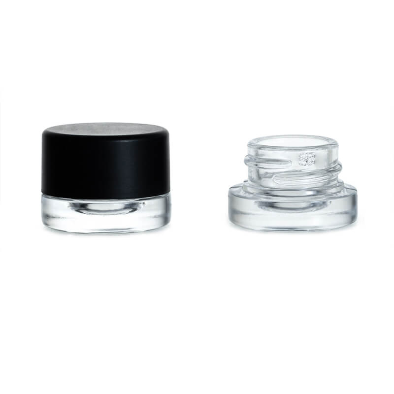 5g Glass Concentrate Container with Matte Black Cap