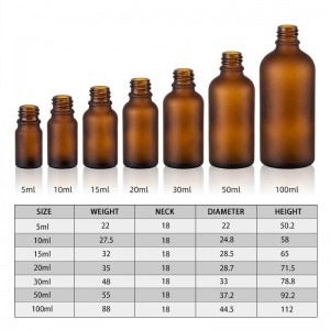 5ml 10ml 15ml 20ml 30ml 50ml 100ml Amber Frosted Glass Dropper Bottles with Bamboo Lid | Essential Oil Bottles for Skincare & Aromatherapy Packaging OEM/ODM