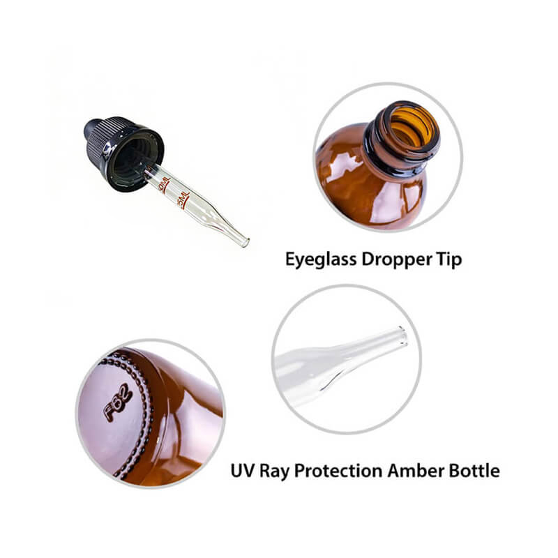 5ml 10ml 15ml 20ml 30ml 50ml 100ml Amber Glass Serum Bottles with Dropper (4)