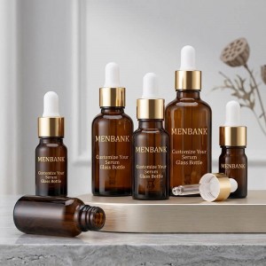 5ml 10ml 15ml 20ml 30ml 50ml 100ml Amber Glass Serum Bottles with Dropper | Cosmetic Serum Packaging for Skincare Brands OEM/ODM