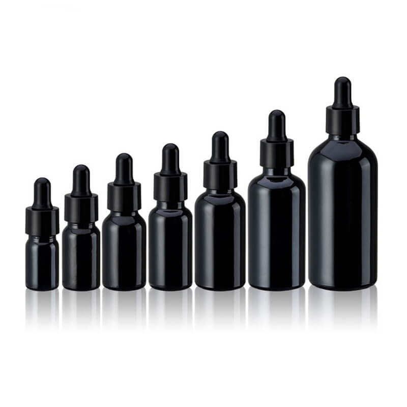 5ml 10ml 15ml 20ml 30ml 50ml 100ml Black UV-Protected Glass THC Oil Bottles (4)