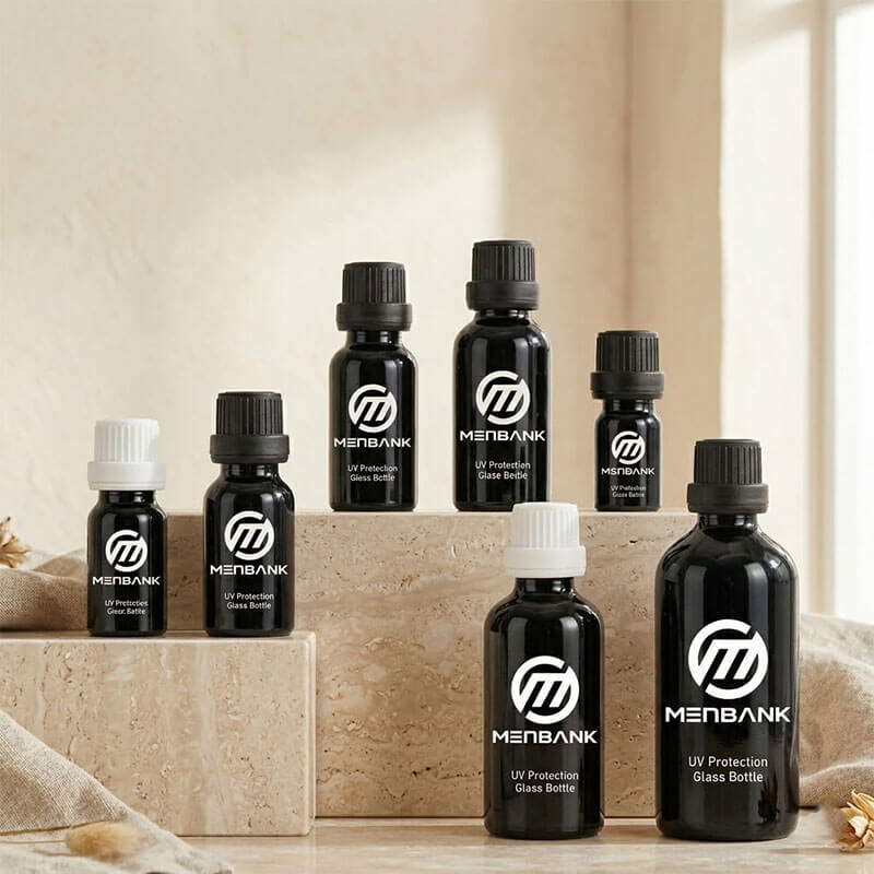 5ml 10ml 15ml 20ml 30ml 50ml 100ml Black UV-Protected Glass THC Oil Bottles (5)