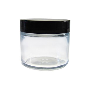 MBK Packaging 2oz clear straight side glass jar with Child Proof Lid