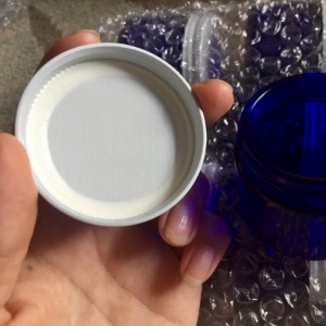 MBK 60ml 2OZ Cobalt Blue Glass Jar With White Metal Lid