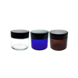 MBK Packaging 2oz clear straight side glass jar with Child Proof Lid