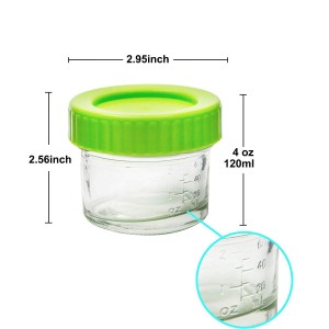 4OZ Baby Food Glass Mason Jar With Colored Plastic Lids