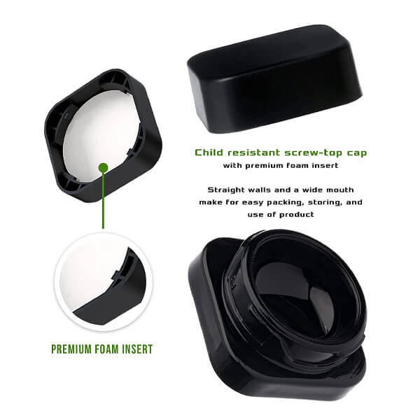 Black Square Concentrate Glass Jar