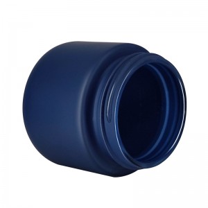 20 dram Matte Blue Round Base Glass Jar with Dome Childproof Lid