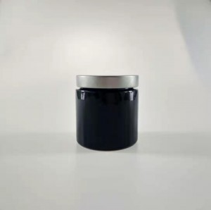 MBK 4OZ Wide Mouth Black Glass Jar with Black Lid – Menbank