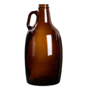 64 oz Amber Glass Jug with Black Plastic Cap