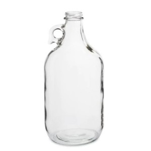 64 oz Amber Glass Jug with Black Plastic Cap