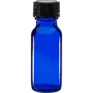 MBK Packaging1/2OZ Blue Glass Bottle with Black Child Resistant Dropper