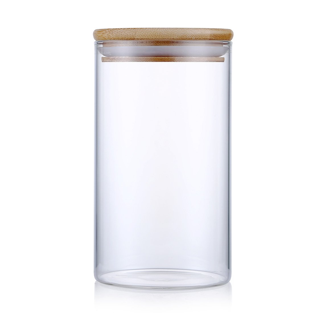10OZ Premium Glass Stash Jar with POP Top Bamboo Lid Featured Image