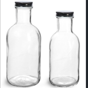 16oz Clear Glass Stout Sauce Bottles