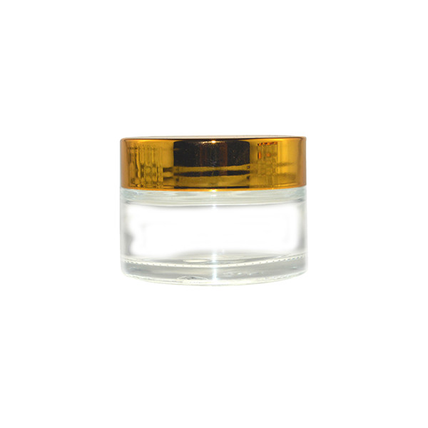 MBK Packaging 30g Clear Glass Cream Jar container with Gold Lid Featured Image