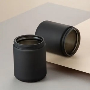 8oz. Wide Mouth Matte Black Glass Jars-70-400 Neck