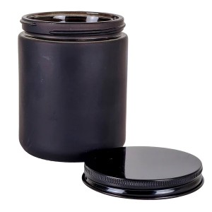8oz. Wide Mouth Matte Black Glass Jars-70-400 Neck