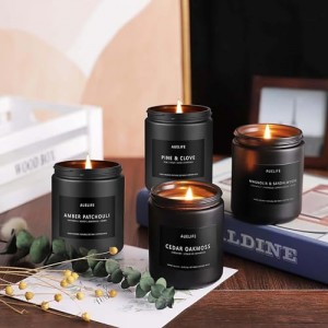 8oz. Wide Mouth Matte Black Glass Jars-70-400 Neck