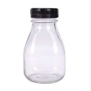 milk bottle 300ml squat clear with tamperoof lid